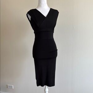 Reiss Black Bandage Midi Dress